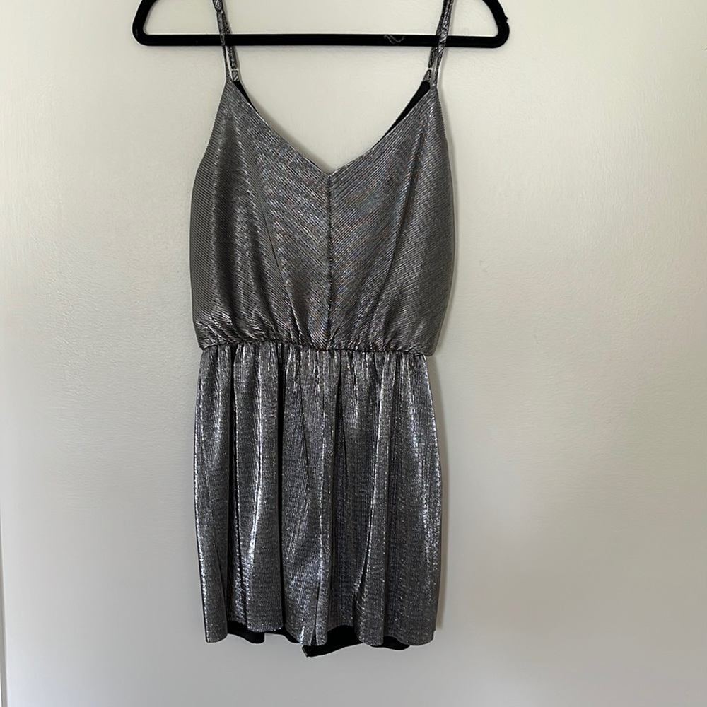 Silver metallic romper size M